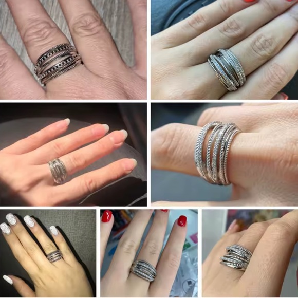 New! Wedding bridal  Silver and crystal Women's Ring - Picture 2 of 5